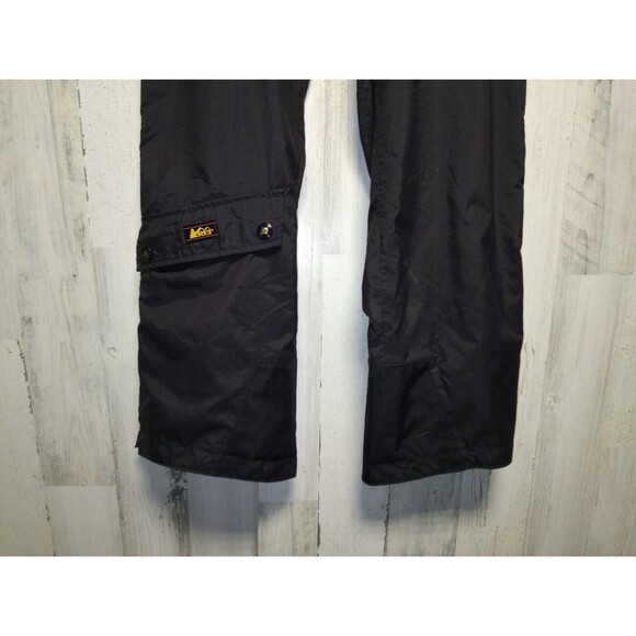 Vintage Rei Pants Mens Black Thaw Water Resistant Full Zip Leg - Picture 2 of 9